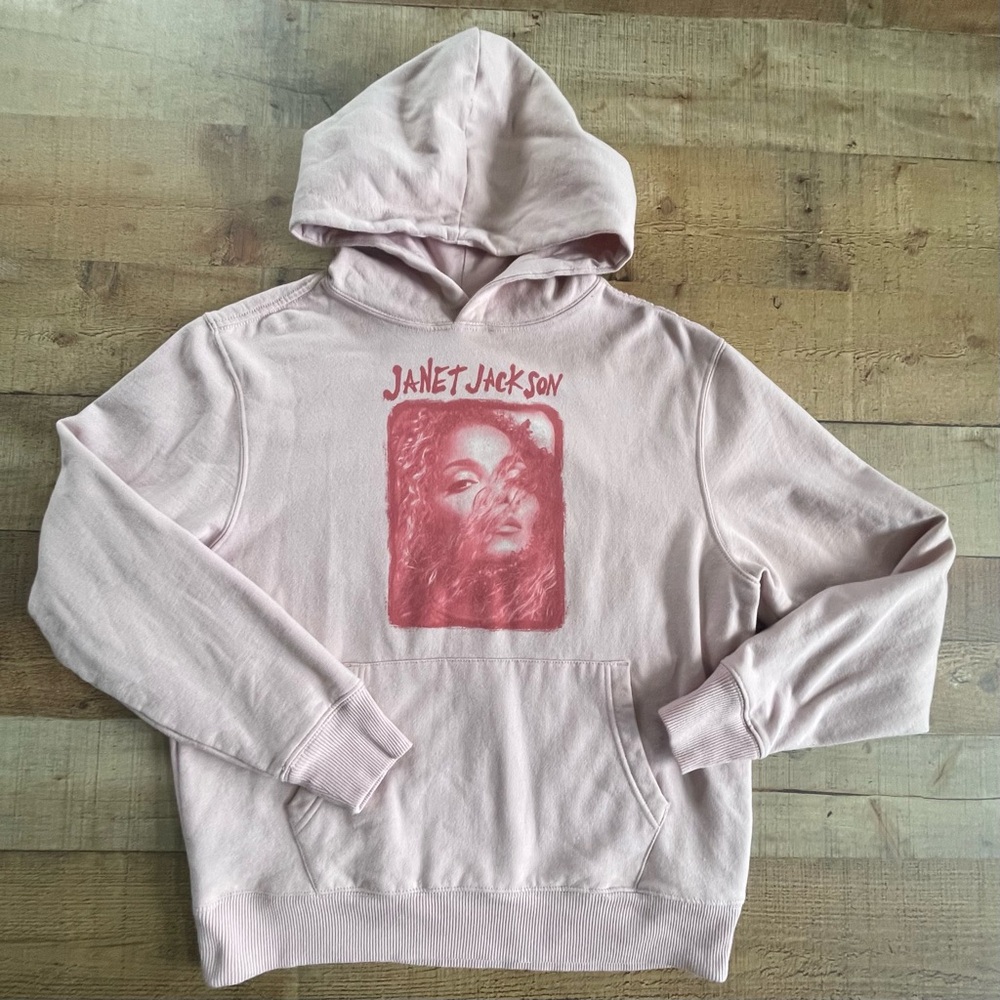 Janet Jackson Powder Pink Pullover Hoodie SMALL